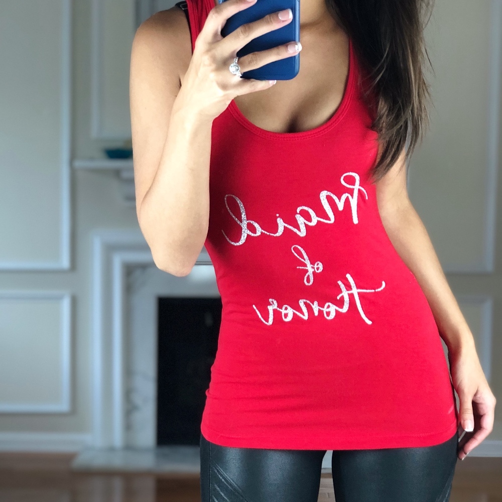 🌞Next Level Women's Maid of Honor Red Tank Top XS